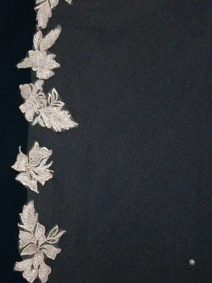 Waltz Length Wedding Veil with Rum Pink Lace C567