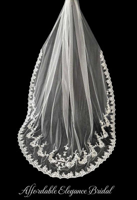 Stunning Lace Royal Cathedral Wedding Veil CF915