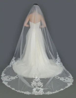 Sequined Lace Royal Cathedral Wedding Veil E1383 Sequined Lace Royal Cathedral Wedding Veil E1383