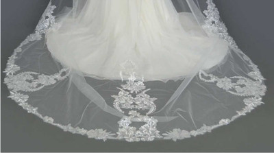 Sequined Lace Royal Cathedral Wedding Veil E1383 Sequined Lace Royal Cathedral Wedding Veil E1383