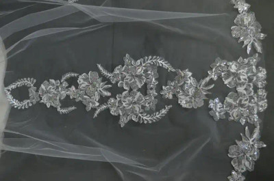 Sequined Lace Royal Cathedral Wedding Veil E1383 Sequined Lace Royal Cathedral Wedding Veil E1383