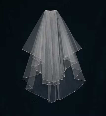 Pearl Beaded Two Layer Fingertip Length Wedding Veil - Sale! Pearl Beaded Two Layer Fingertip Length Wedding Veil - Sale!