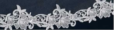 Beaded Venise Lace Fingertip Length Wedding Veil C234 - Sale!