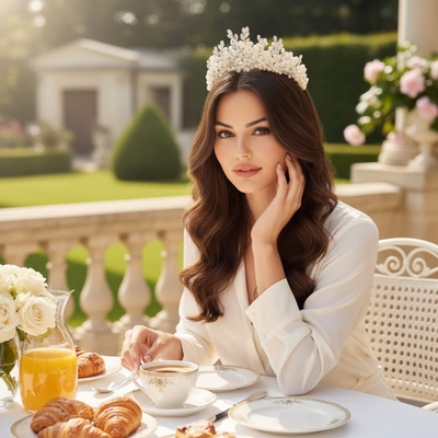 Luxurious Pearl and Crystal Wedding Tiara hp3331