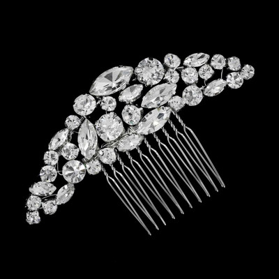 Multi Cut Rhinestone Wedding Back Hair Comb