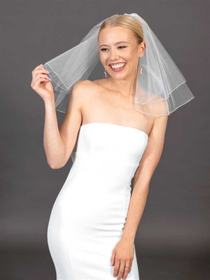 Two Layer Shoulder Length Flyaway Wedding Veil Two Layer Shoulder Length Flyaway Wedding Veil