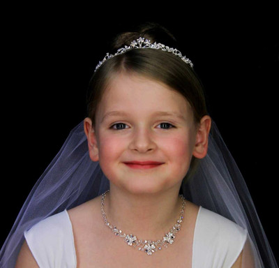 Dainty Crystal Flower Girl or Communion Tiara 4057 Dainty Crystal Flower Girl or Communion Tiara 4057