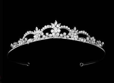 Dainty Crystal Flower Girl or Communion Floral Tiara 4052