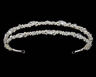 Pearl and Rhinestone Double Band Wedding Headband Pearl and Rhinestone Double Band Wedding Headband