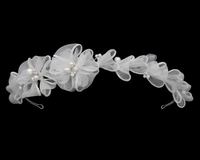 Ribbon and Pearls Flower Girl or Communion Headband Ribbon and Pearls Flower Girl or Communion Headband
