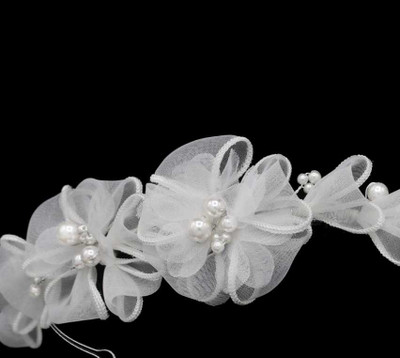 Ribbon and Pearls Flower Girl or Communion Headband Ribbon and Pearls Flower Girl or Communion Headband