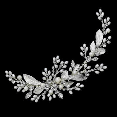 Pearl and Crystal Leaf Vine Design Wedding Hair Clip Pearl and Crystal Leaf Vine Design Wedding Hair Clip