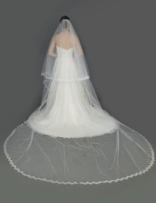 Two Layer Royal Cathedral Wedding Veil with Chantilly Lace Two Layer Royal Cathedral Wedding Veil with Chantilly Lace