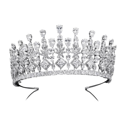 Regal CZ Wedding and Quinceanera Statement Tiara Regal CZ Wedding and Quinceanera Statement Tiara
