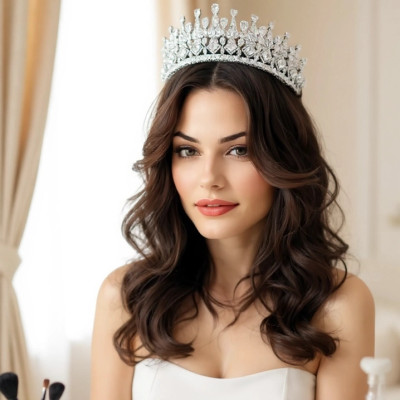 Regal CZ Wedding and Quinceanera Statement Tiara