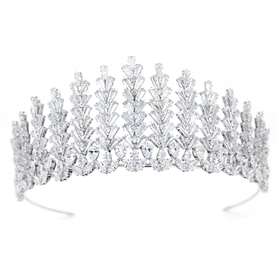 CZ Wedding and Quinceanera Statement Tiara hp7602 CZ Wedding and Quinceanera Statement Tiara hp7602