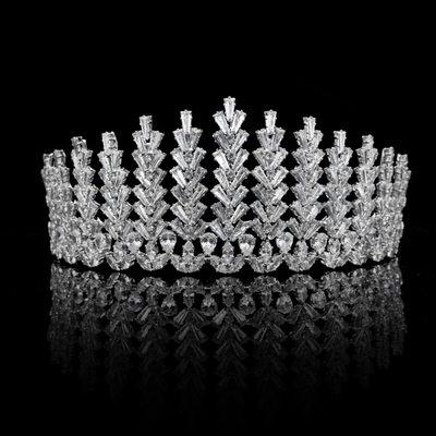 CZ Wedding and Quinceanera Statement Tiara hp7602 CZ Wedding and Quinceanera Statement Tiara hp7602