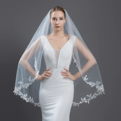 Floral Vine Lace Fingertip Wedding Veil Floral Vine Lace Fingertip Wedding Veil