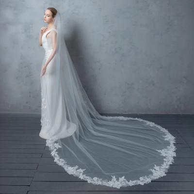 Romantic Royal Cathedral Wedding Veil with Beaded Lace Romantic Royal Cathedral Wedding Veil with Beaded Lace