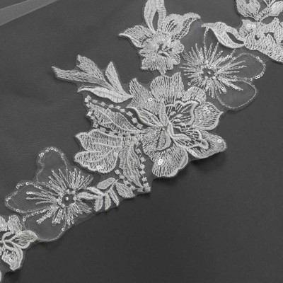 Romantic Beaded Lace Fingertip Wedding Veil V6231F- Sale!