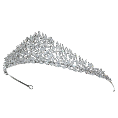 2 3/4" Tall Marquise CZ Wedding and Quinceanera Tiara