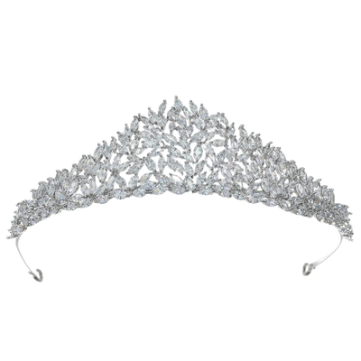 2 3/4" Tall Marquise CZ Wedding and Quinceanera Tiara