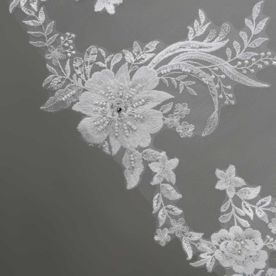 Beaded Floral Vine Lace Royal Cathedral Wedding Veil V6225RC