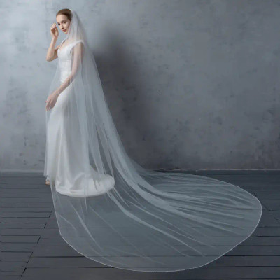 Frosted Bugle Bead Royal Cathedral Wedding Veil V6280RC Frosted Bugle Bead Royal Cathedral Wedding Veil V6280RC