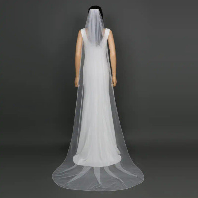 Soft Tulle Chapel Wedding Veil with Pencil Edge V6359CH Soft Tulle Chapel Wedding Veil with Pencil Edge V6359CH