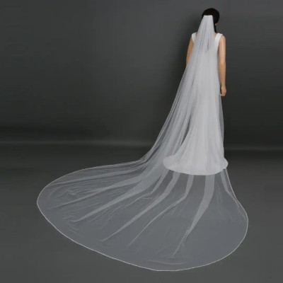 Frosted Bugle Bead and Crystal Royal Cathedral Wedding Veil V6238R Frosted Bugle Bead and Crystal Royal Cathedral Wedding Veil V6238R