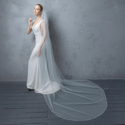 Crystal and Rhinestone Beaded Cathedral Wedding Veil V6249C Crystal and Rhinestone Beaded Cathedral Wedding Veil V6249C