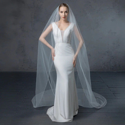 Crystal and Rhinestone Beaded Cathedral Wedding Veil V6249C Crystal and Rhinestone Beaded Cathedral Wedding Veil V6249C