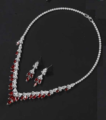 Elegant Red CZ Wedding and Formal Jewelry Set Elegant Red CZ Wedding and Formal Jewelry Set
