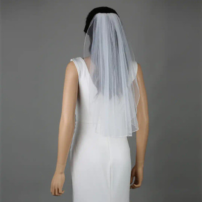 25" Elbow Length Soft Tulle Wedding Veil with Pencil Edge