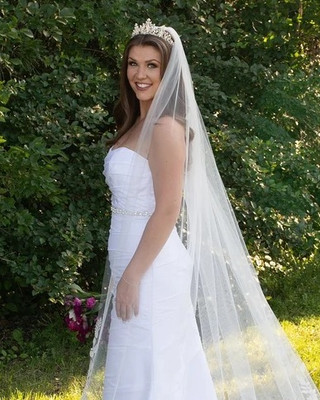 Silver and Gold Floral Embroidered Lace Royal Cathedral Wedding Veil