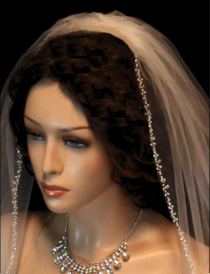 Extra Wide Royal Cathedral Wedding Veil with Beaded Pearl Edge Extra Wide Royal Cathedral Wedding Veil with Beaded Pearl Edge