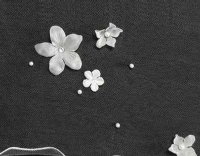 Wide Cathedral Wedding Veil with Pearl and Rhinestone 3D Flowers Wide Cathedral Wedding Veil with Pearl and Rhinestone 3D Flowers