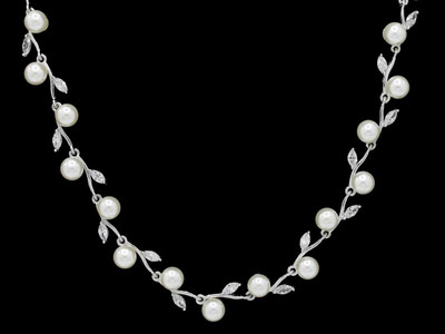 Pearl and Crystal Wedding Tiara with Jewelry Set Pearl and Crystal Wedding Tiara with Jewelry Set