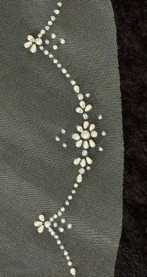 Knee Length Wedding Veil with Pearl Beaded Scallop Design Knee Length Wedding Veil with Pearl Beaded Scallop Design