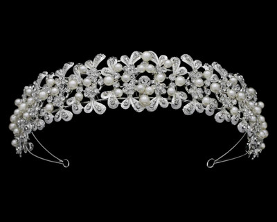 Bridal Headband with Pearls and Crystals hp7506