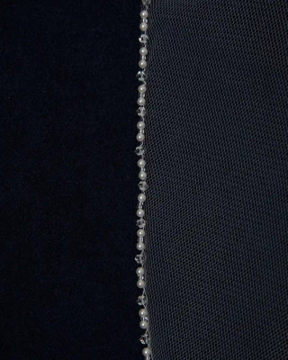 Pearl and Crystal Edge Two Layer Cathedral Wedding Veil