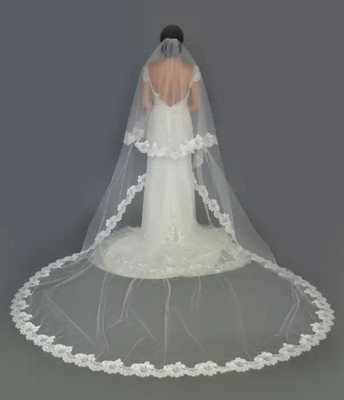 Two Layer Lace Royal Cathedral Wedding Veil E1468