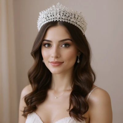 CZ Crystal Wedding and Quinceanera Tiara hp3557