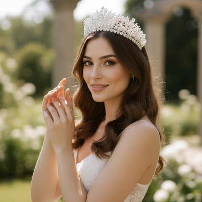 CZ Crystal Wedding and Quinceanera Tiara hp3557