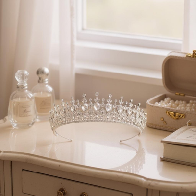 CZ Crystal Wedding and Quinceanera Tiara in Silver : Sale! CZ Crystal Wedding and Quinceanera Tiara in Silver : Sale!