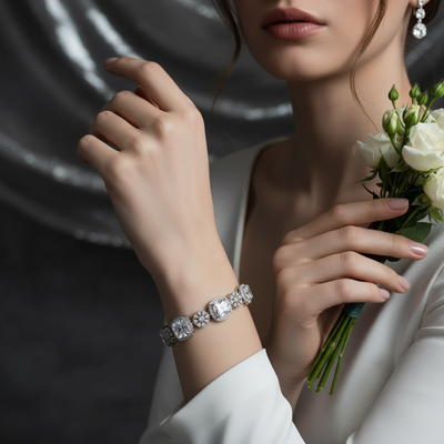 Extravagant CZ Statement Wedding Bracelet