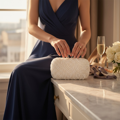 Elegant Pearl Wedding Clutch Purse P3612 Elegant Pearl Wedding Clutch Purse P3612