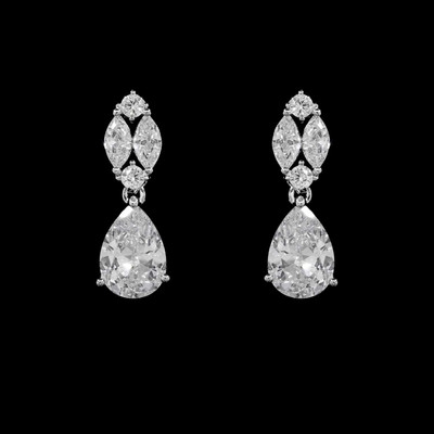 Brilliant CZ Wedding Jewelry Set in Silver Plating ne4012 Brilliant CZ Wedding Jewelry Set in Silver Plating ne4012