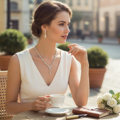 CZ Crystal Bridal and Formal Jewelry Set ne9613 CZ Crystal Bridal and Formal Jewelry Set ne9613