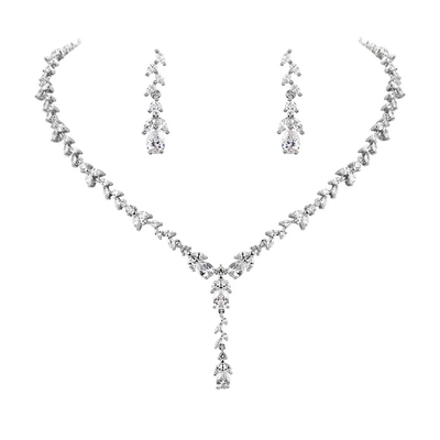 CZ Crystal Bridal and Formal Jewelry Set ne9613